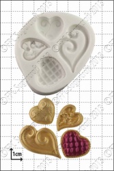 'Fancy Hearts' Silicone Mould